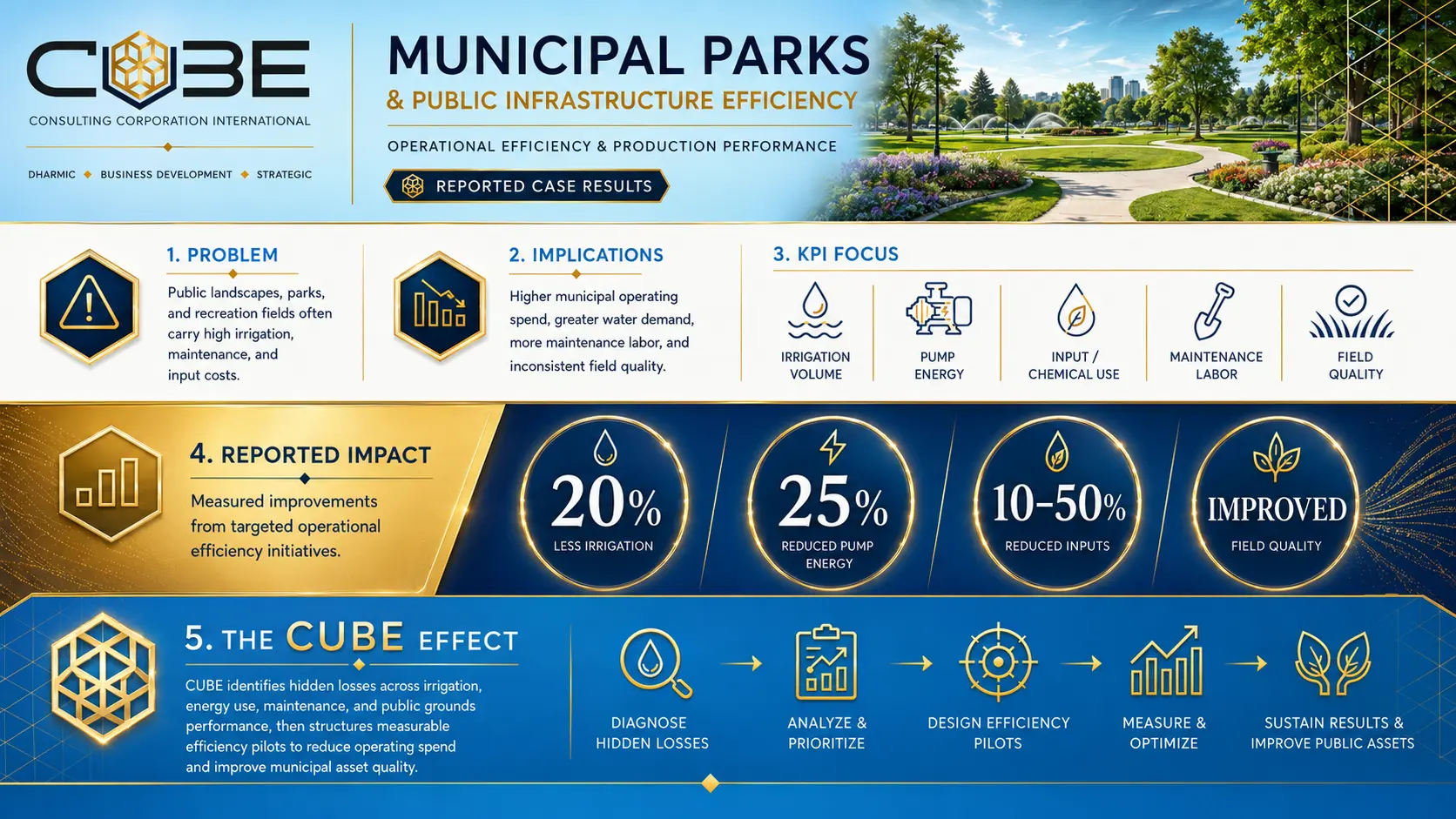 Municipal parks and public infrastructure efficiency infographic